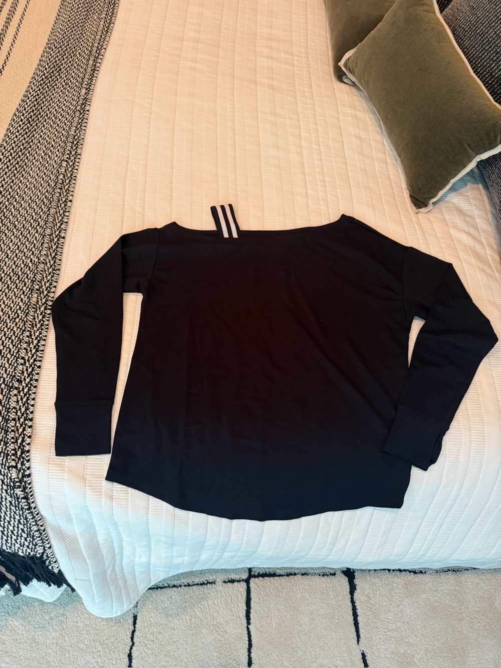 Cabi Black Long Sleeve Boatneck Top